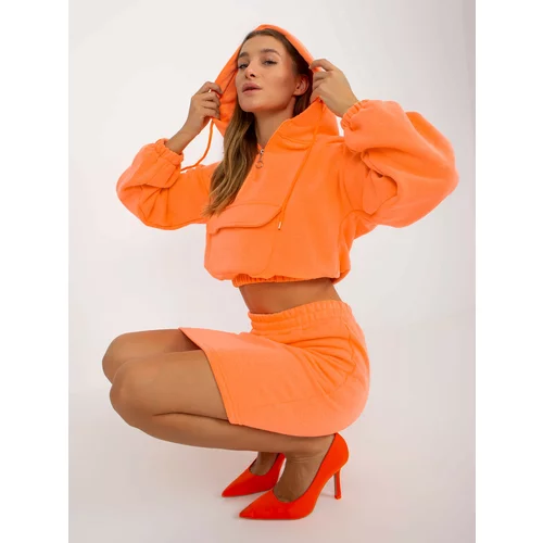 Fashion Hunters Fluo orange basic tracksuit set with Emilie skirt