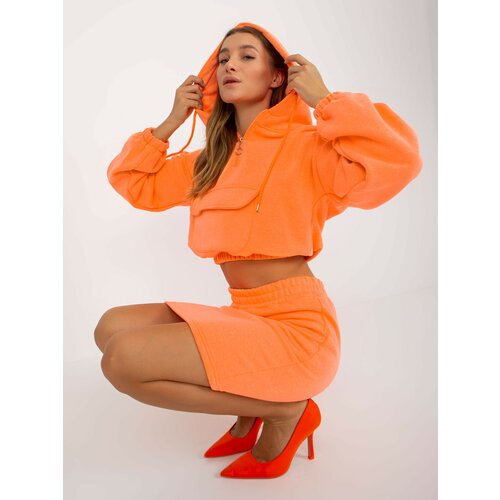 Fashion Hunters Fluo orange basic tracksuit with skirt Emilie Slike