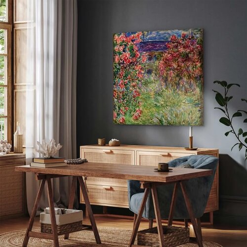  Slika - Claude Monet &ndash; La maison dans les roses 80x80 Na talijanskom platnu Cijene