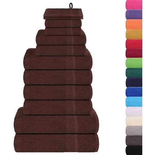  12-dijelni set ručnika smeđi 360 gsm 100 % pamuk Slike