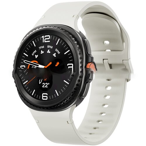 INF Združljivost z Samsung Galaxy Watch8: Silikonski pašček z avtomobilskimi šivi Beige, (5000079651) Cene