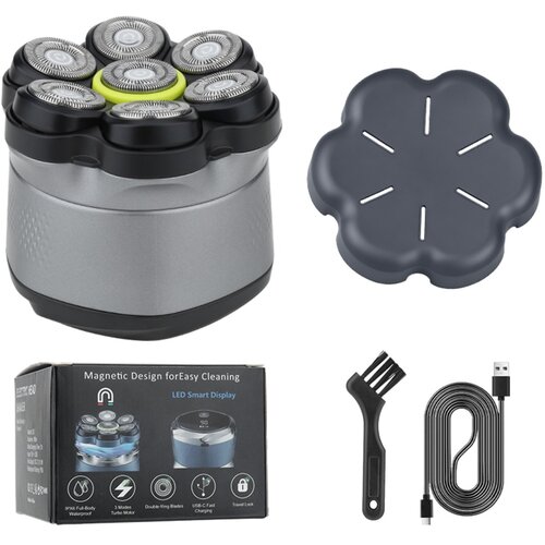 INF 7-glavni magnetni električni brivnik &ndash; IPX6, LED zaslon, USB-C, 180min Gray, (5000339693) Cene