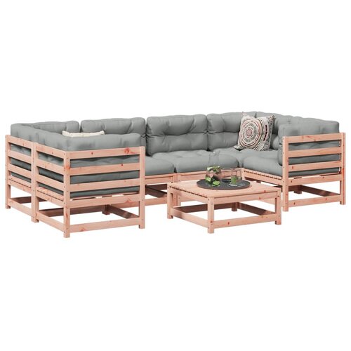 vidaXL 7-dijelni set vrtnih sofa s jastucima masivno drvo duglazije Cene