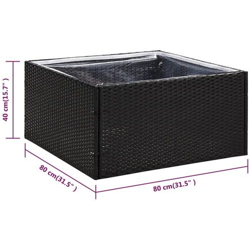 Vrtna sadilica crna 80 x 80 x 40 cm od poliratana Slike