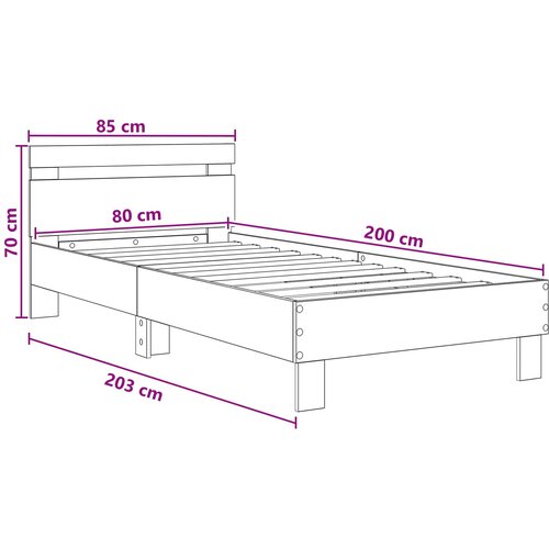  Okvir kreveta s uzglavljem Siva Sonoma 80 x 200 cm Slike