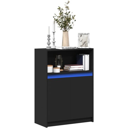 vidaXL Komoda z LED črna 72x34x100 cm inženirski les Cene