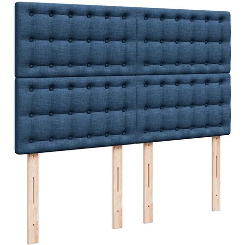 VidaXL otomanski okvir kreveta s madracem plavi 140x200cm od tkanine Slike
