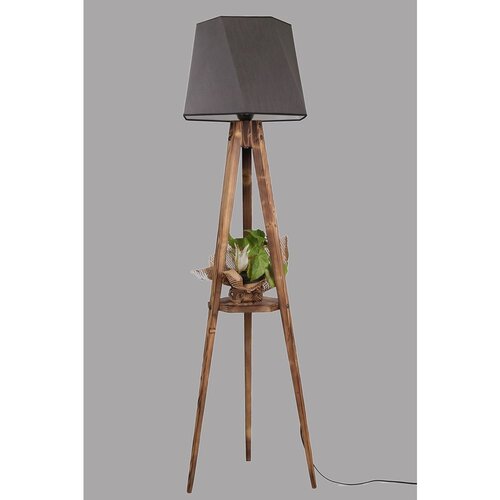 Opviq Sehbalı tripod lambader yanık altıgen koyu gri abajurlu Dark Grey Floor Lamp Cene