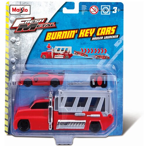 Maisto tovarnjak + avtomobil 1:64 s ključem za izstrel sort Slike