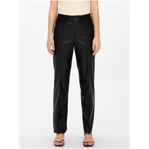 JDY Rex Black Leatherette Pants for Women - Womens Slike