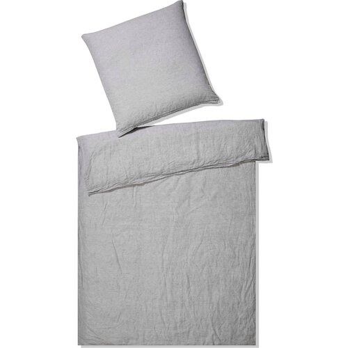Elegante Breezee set pollanene posteljnine - svetlo siva - 80x80 cm + 135x200 cm Slike