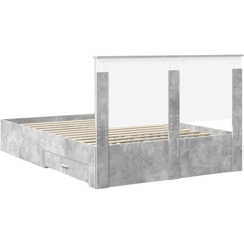  Krevetna konstrukcija s ladicama Betonski sivi 140 x 200 cm Slike