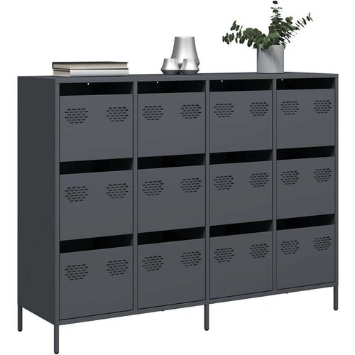 vidaXL Komoda antracit 135x39x103,5 cm hladno valjano jeklo Cene