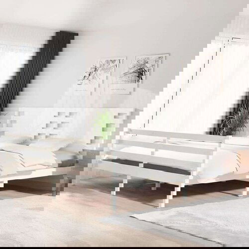  Posteljni okvir bel iz borovine 200x200 cm, (20647424) Slike