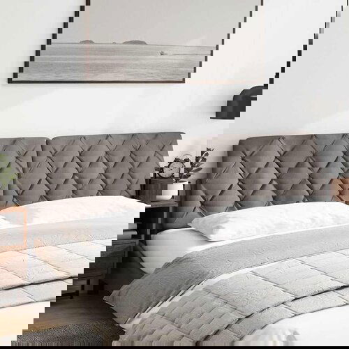 Maison Chic Posteljno vzglavje - Vzglavna omarica - Vzglavna stranica taupe 200 cm blago, (21704140) Cene