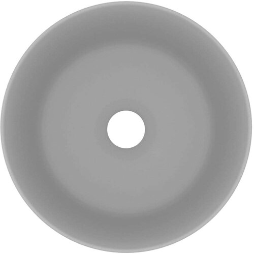 VidaXL Luksuzni okrugli umivaonik mat svjetlosivi 40 x 15 cm keramički Slike