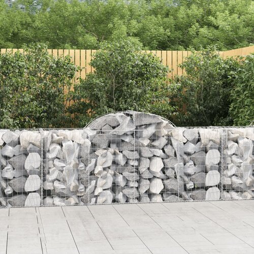 vidaXL Obokane gabion košare 8 kosov 200x50x80/100 cm cinkano železo Cene