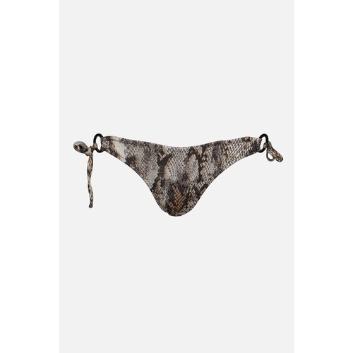 Trendyol Brown Python Patterned Accessory Detailed Bikini Bottoms Slike