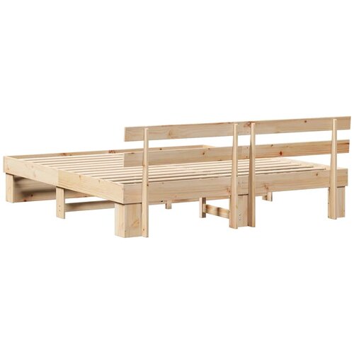  Krevetna konstrukcija Smeđa 200 x 200 cm Čvrsto borovo drvo Slike