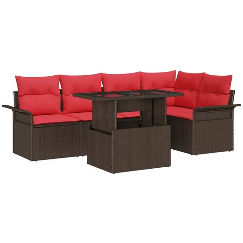  Sjedeća garnitura za vrt 6 kom. Poli ratan 100 x 55 x 73 cm Slike