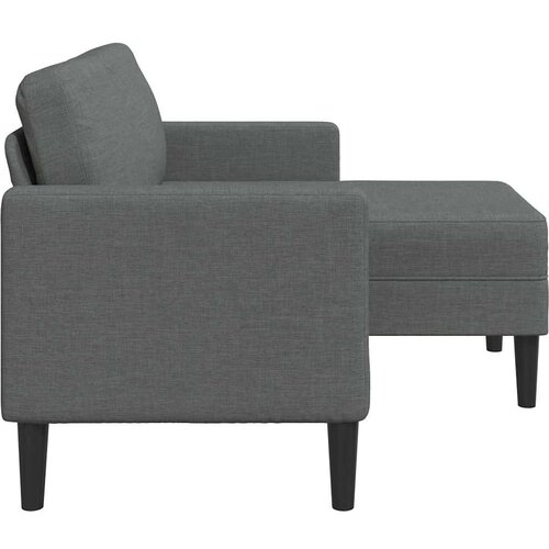  Dvosjed s ležaljkom u obliku slova L, tamno siva, tkanina, 125 cm Slike