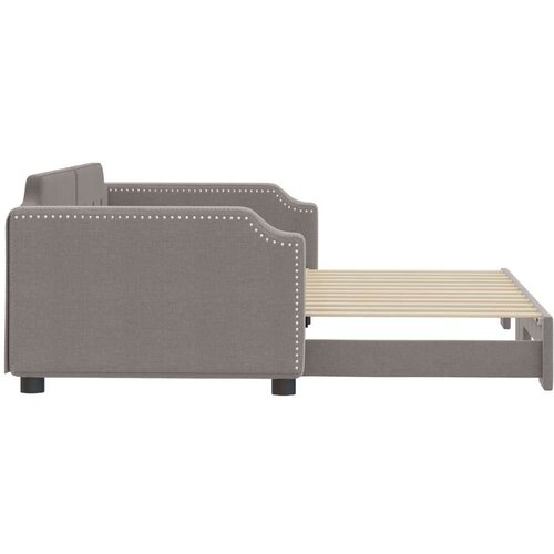  Dnevni krevet na razvlačenje smeđesivi 100 x 200 cm od tkanine Slike