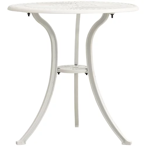  Vrtni stol bijeli 62 x 62 x 65 cm od lijevanog aluminija