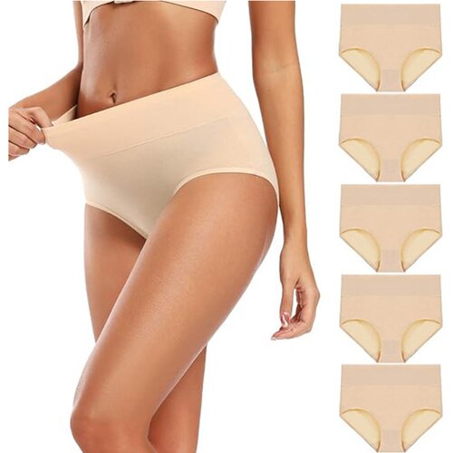 INF Hlačke z visokim pasom (paket 5 kosov) Beige XXL, (21538763) Cene