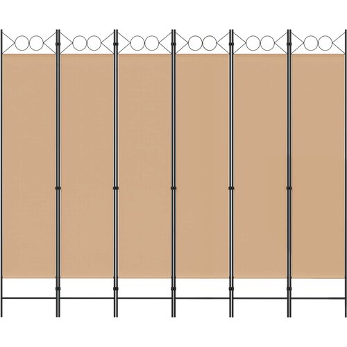  Razdjelnik prostora s 6 panela Bež 240 x 200 cm Tkanina Slike