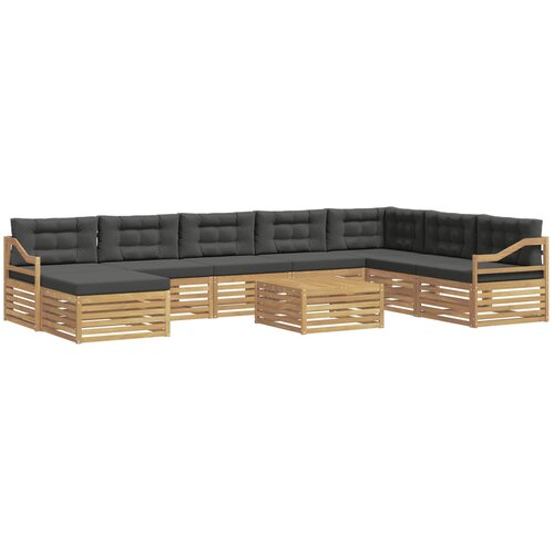 vidaXL Zunanja garnitura za sedenje 9 pcs Bela in antracit Poliester, (5000281852) Cene
