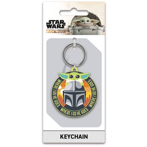 Pyramid Privezak Star Wars The Mandalorian - Where I Go He Goes Cene
