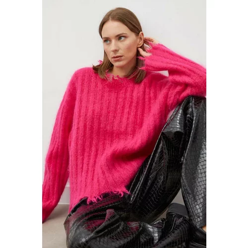 Herskind Volnen pulover ženski, roza barva