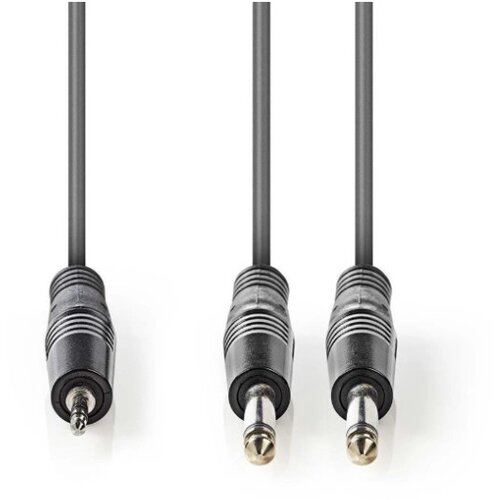 Nedis COTH23200GY50 Stereo Audio Cable 2x6.35mm muski na 3.5mm muski, 5m, Dark Grey Slike