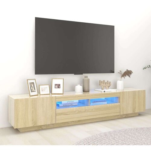 vidaXL TV ormarić s LED svjetlima boja hrasta sonome 200 x 35 x 40 cm Cijene