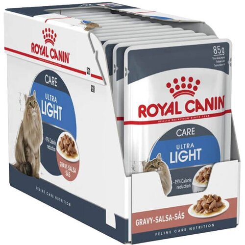 Royal Canin Ultra Light Gravy - kesice za odrasle mačke sklone gojenju (12&amp;times;85g) Slike