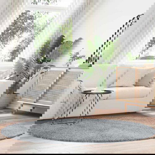 vidaXL Košata preproga srebrno siva 200x200 cm poliester Cene
