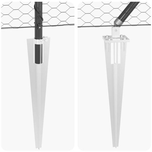 VidaXL Set Ogra Set od 2 Siva Čelik 25 x 1.5 m Sklopivo Vanjska Ogra Slike