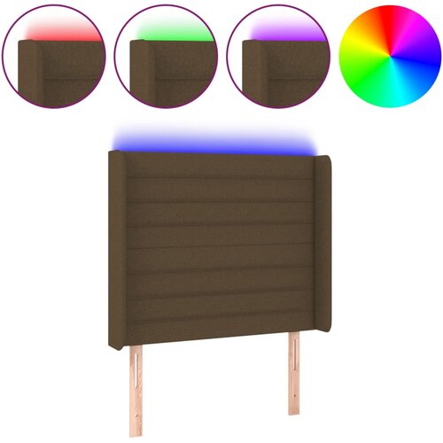 Maison Chic led posteljno vzglavje - vzglavna omarica - nočna omarica temno rjavo 83x16x118/128 cm blago, (21712850) Slike