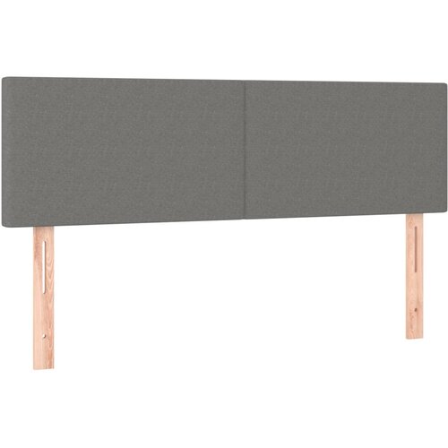 Maison Chic Posteljno vzglavje - Vzglavna omarica 2 kosa temno sivo 72x5x78/88 cm blago, (22077688) Slike