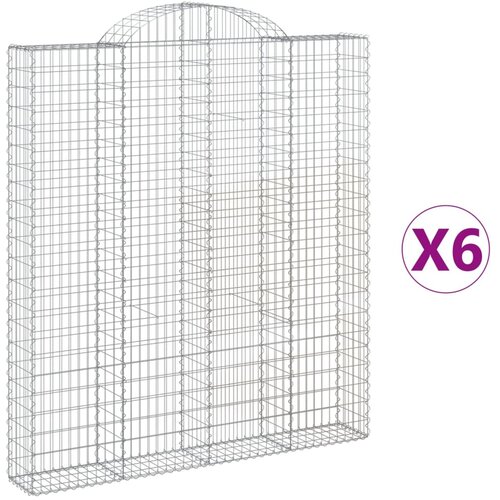  Lučne gabionske ko&amp;scaron;are 6 kom 200x30x220/240cm pocinčano željezo Slike