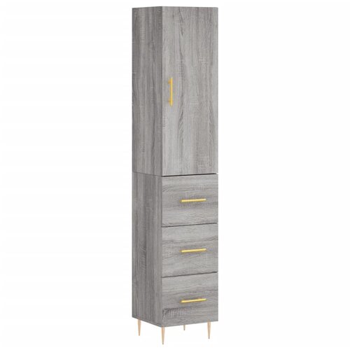 Maison Chic Visoka omara - Komoda - Predalnik siva sonoma 34,5x34x180 cm inženirski les, (21719202) Cene
