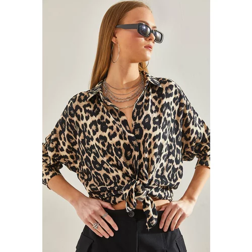 Bianco Lucci Women's Leopard Patterned Shirt