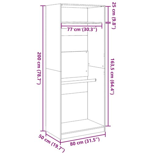  Ormar boja staro drvo 80 x 50 x 200 cm od konstruiranog drva Slike