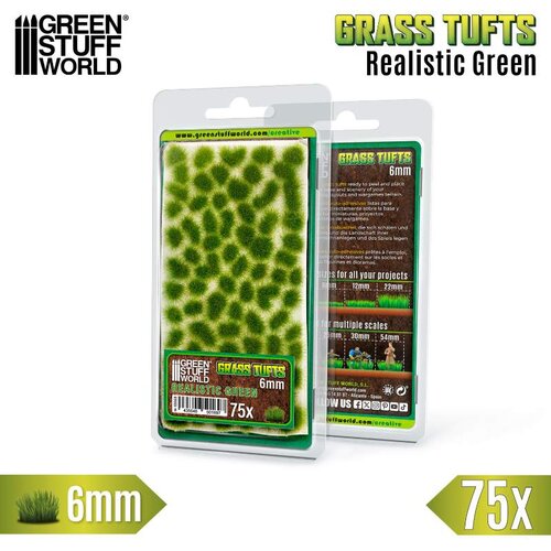 Green Stuff World Static Grass Tufts 6mm Realistic Green (75 pcs) | Buseni trave 6mm prirodno zeleni (75 kom) Cene