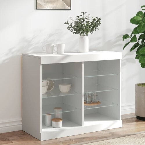 vidaXL Komoda s LED svjetlima bijela 81x37x67 cm Cijene