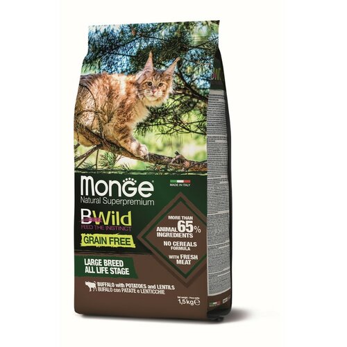 Monge CAT - BWild Grain Free - bizon, sočivo i krompir 1.5kg Slike
