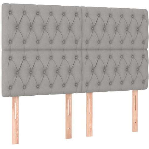  Krevet box spring s madracem svjetlosivi 140x200 cm od tkanine Slike