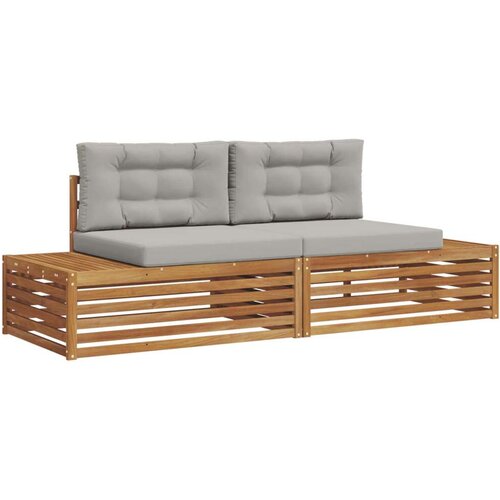  Set vanjskih sofa s jastukom 6 Komad Prirodna i svijetlo siva Slike