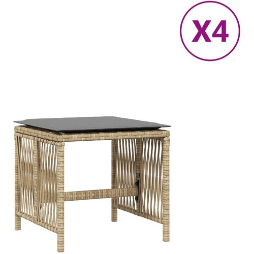 Maison Chic Vrtni stolčki - Vrtni stoli z blazinami 4 kosi bež 41x41x36 cm poli ratan JS1111, (21877864) Slike