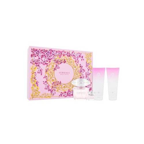 Versace bright crystal darovni set toaletna voda 90 ml + toaletna voda 5 ml + losion za tijelo 100 ml + gel za tu&amp;scaron;iranje 100 ml za žene Slike